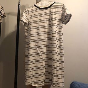White Striped F21 T-Shirt Dress